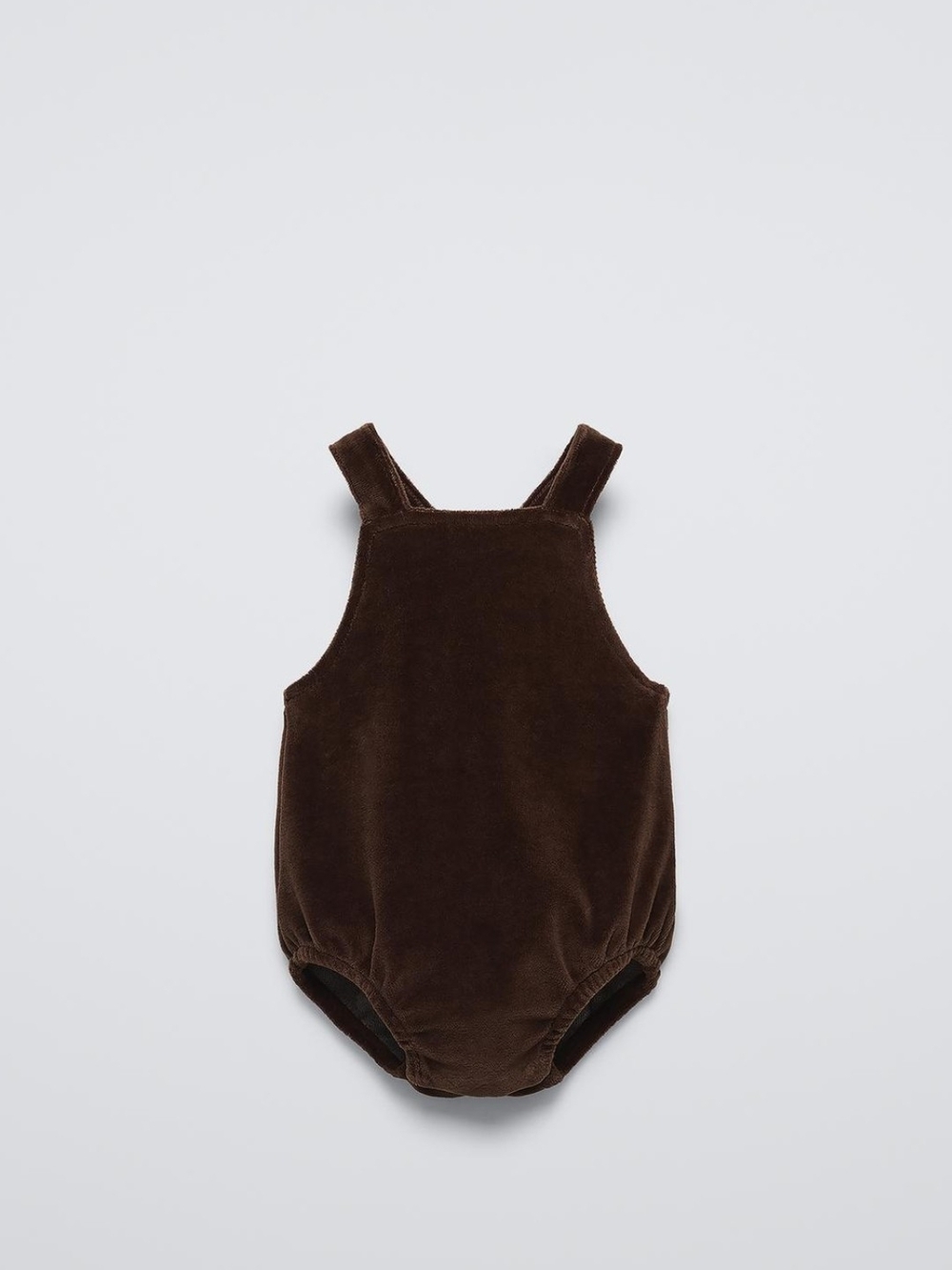Zara Brown Velvet Baby Bubble Romper